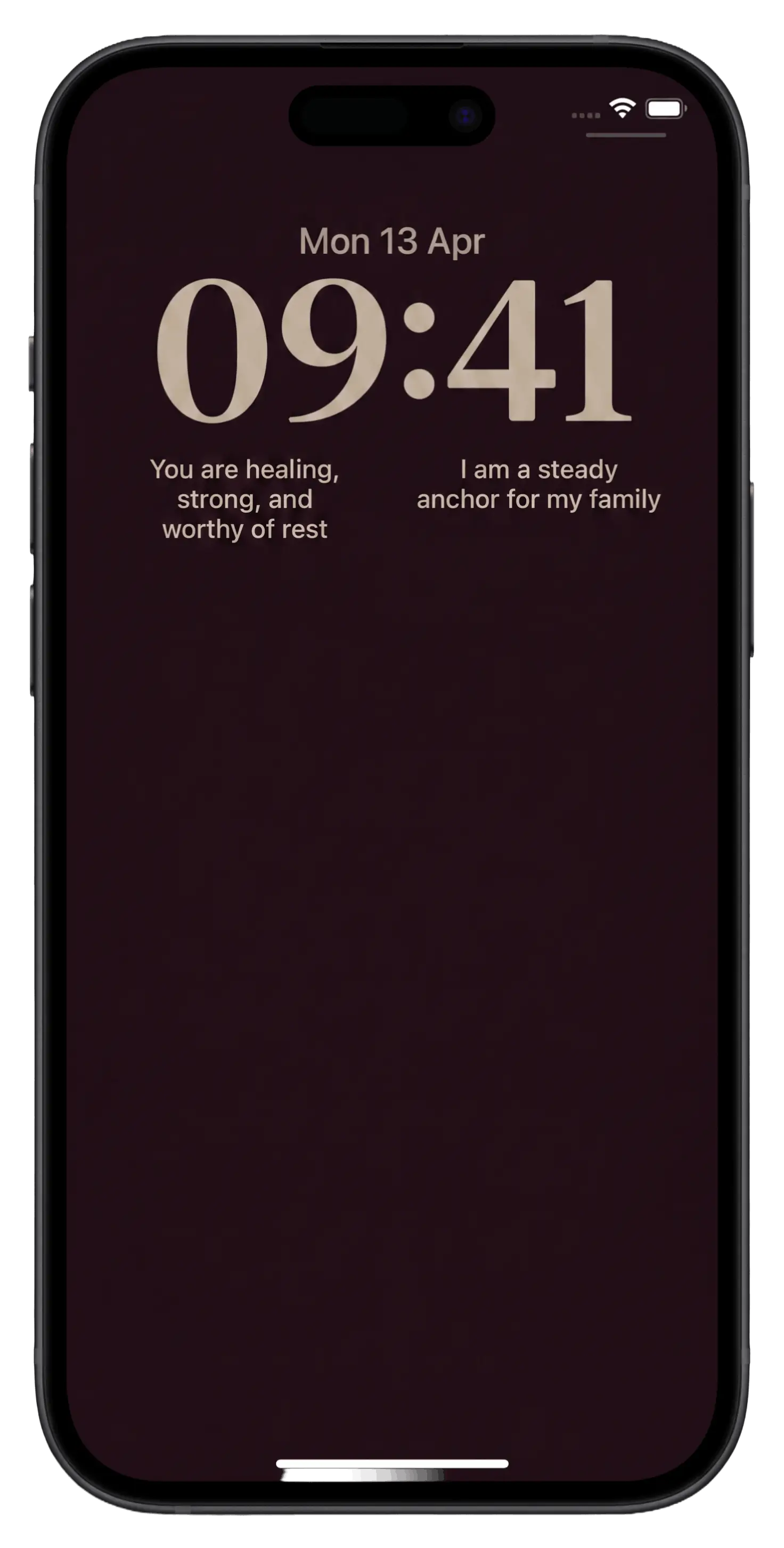 Gleam affirmations on iOS lock screen